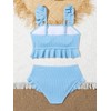 Floerns Girl's 2 Piece Bathing Suit Ruffle Trim Summer Bikini