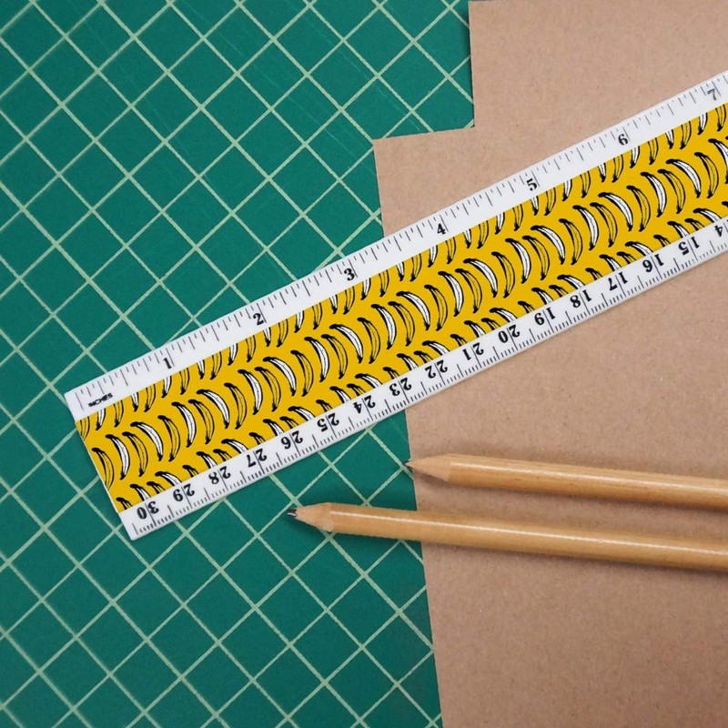 Just Bananas Pattern 12 Inch Standard and Metric Plastic Ruler