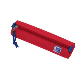 Oxford Pencil Case for Girls and Boys, Diameter 4 cm, Round, Pencil Case, Durable, Red
