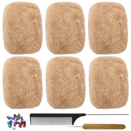 Afro Kinky Bulk 100% Human Hair 8inch 180g/Pack Afro Kinky Curly Bulk Bundles Hair for Making/Repair Locs, Dreadlocks Braiding Hair Extensions（Blonde# 8 Inch）