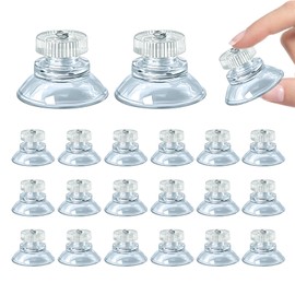 20 Pack Mini Suction Cups,25mm/1'' Suction Cup with M4 Screw Clear PVC Sucker Pads Extra Strong Sucker Suction Cup Glass Suction Holder with Screw Nut for Bathroom Wall, Window, Car Shade (20pcs)