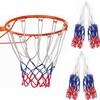 2 Pack Heavy Duty 12 Loops Basketball Net, Red/White/Blue Basketball