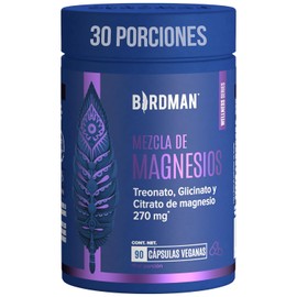 Birdman Mag Trifecta 270 mg Citrato, Glicinato y Treonato de Magnesio  Distintos Beneficios  Frmula Limpia Sin Aditivos  Cpsula Vegana  Suplemento... 