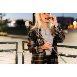Firebuggz Telescopic Extendable Smores Sticks Includes Flipp Stikk, Rotating Animal Roaster, Smore Builder Bundle with Bag - Smore Sticks for Grilling Camping Fire Pit Enjoyment