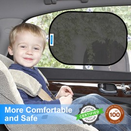 PEMOTech Sonnenschutz Auto Baby mit UV Schutz，Universelle Sonnenschutz Auto Kinder，Sonnenschutz Auto Seitenscheibe，Sonnenschutz Auto mit Saugnapf (4 Stück)