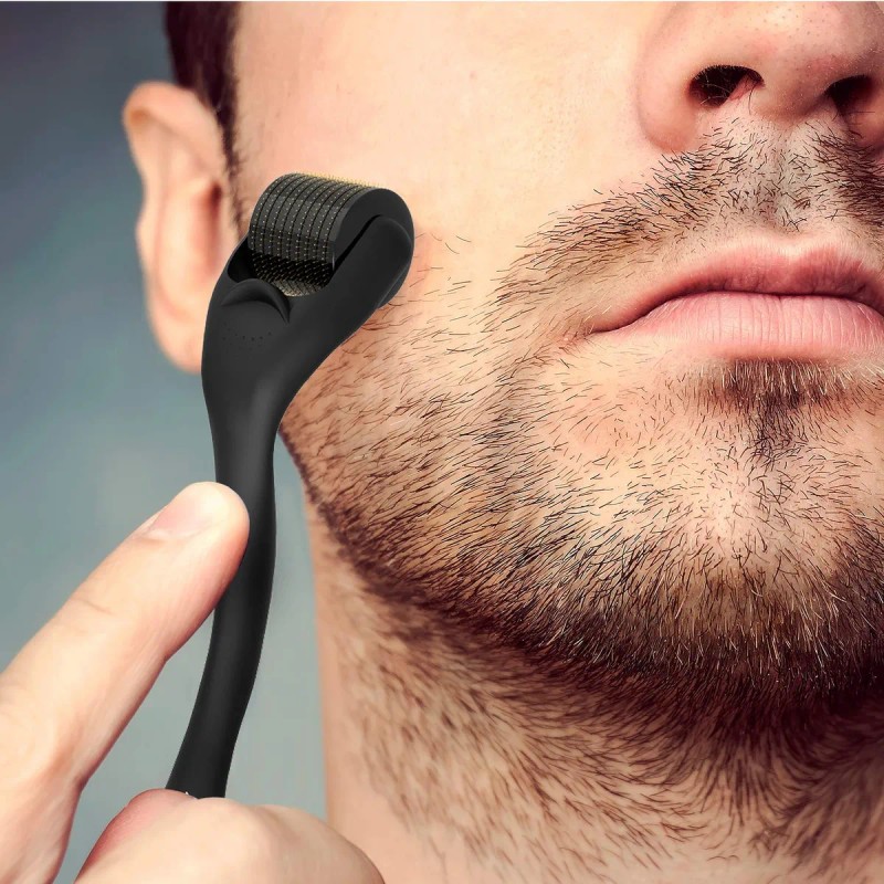 Rodillo Dermaroller Para Barba Y Vello Facial, Con Microaguj