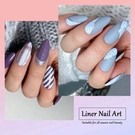 Vnicesli Glitter Silver Gel Polish Nail Art Gel Liner, Glitter Gel Nail Polish Gel Paint for Nails Art Built Thin Nail Art Brush in Gel Pens Soak Off Liner Painting Polish for Christmas Nail Manicure