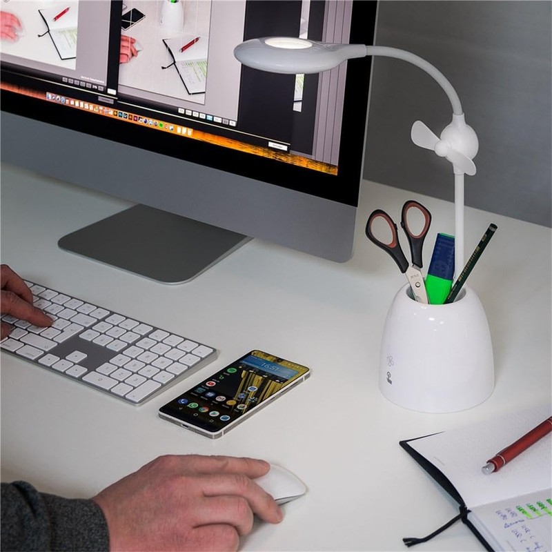 Goobay Fan + Pen 55495 LED-Schreibtischleuchte 3W Neutral- white white