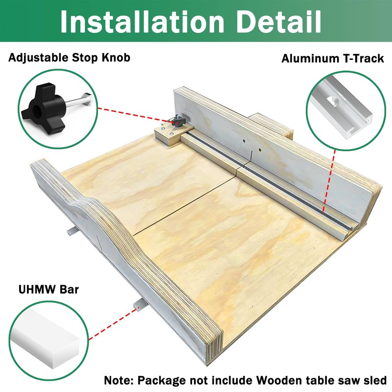 ForoGore Table Saw Sled Kit DIY Crosscut Sled with 2