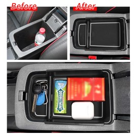 smabee 2024 2025 Trax Center Console Organizer Tray, for Chevy Trax 2024 2025 Accessories Armrest Storage Box Insert, for 2024 2025 Buick Envista/Buick Encore GX Storage Organizer Tray ABS (White)