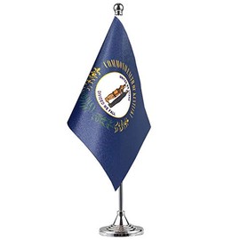 GentleGirl.USA Kentucky State Flag Kentucky KY Flag, Small Mini Kentucky State Flag Desk Flag Stick Office Table Flag on Stand Base, US Festival Events Celebration Decoration,Desk Home Decoration