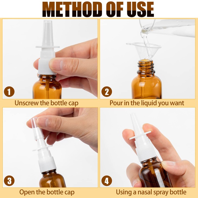 ZHWKMYP 20 Pcs Nasal Spray Bottle, 30ML/1oz 12 Pcs Empty