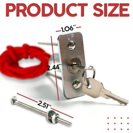 Emergency Release Lock Kit with Neylon Cord, Universal Garage Door Opener Quick Release Lock Disconnect Key Lock