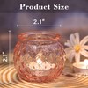 DARJEN Pink Votive Candle Holders Set of 24- Round Glass