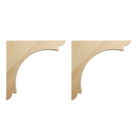 WADDELL Arch Corbel (2 Count, Large) | 10" x 10" x 1¾" Unfinished Hardwood Bracket w/Pre-Installed Keyhole Plate | Decorative Corbels for Shelf, Countertop, Fireplace Mantel, DIY Home Improvement