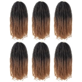 Toyotress Marley Twist Braiding Hair - 24 Inch Ombre Brown Long Marley Hair For Faux Locs, Afro Kinky Curly Marley Twist Crochet Hair Extensions Synthetic Crochet Braids (24 Inch, OT30-6P)