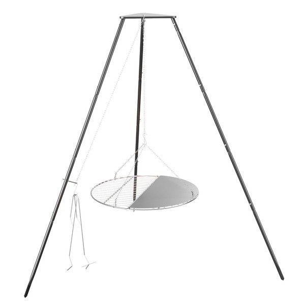 KIKIBRO Tripod Cooker Campfire, Grill Grate with Adjustable Height for