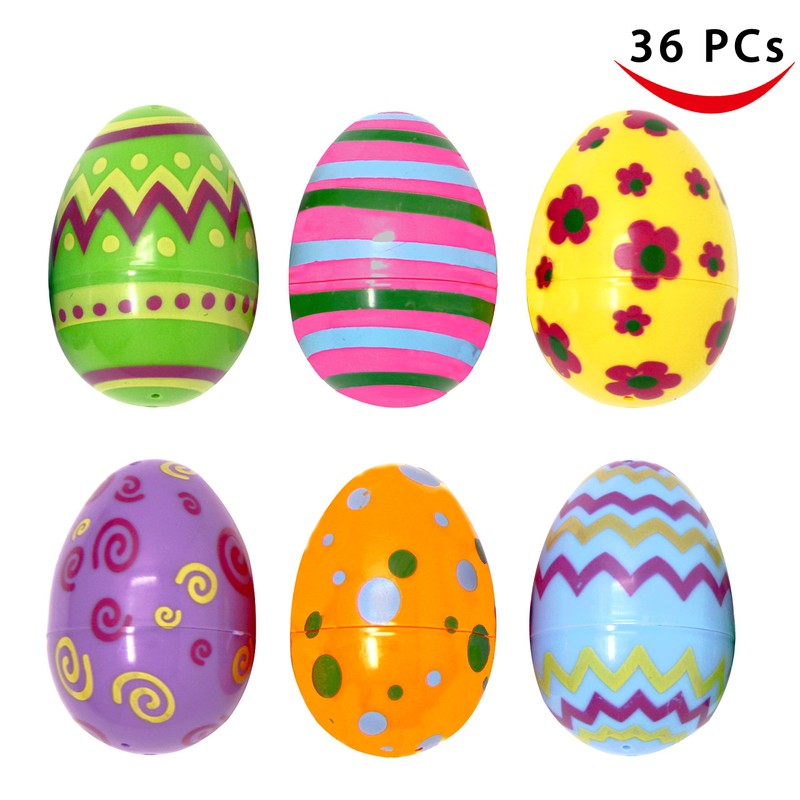Joyin 36 Pieces Printed Easter Eggs Light Colour Easter Eggs