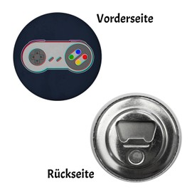 Retro Controller Gamer Magnet Round with Bottle Opener Funny Magnet Round with Bottle Opener for the Fridge for Nerds, Gamers and Video Game Fans Who Something Metal