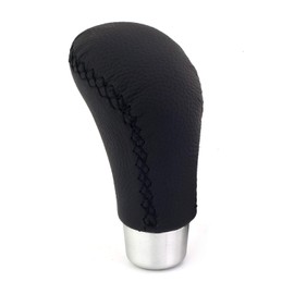 Thruifo Leather Gear Car Knob, MT Car Stick Shifter Handle Fit Most Manual Transmissions, Black Stitched