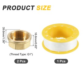 sourcing map 2Pcs Pipe Fitting Caps, G1 Brass Outer Octagon Thread Pipe Caps Fittings Connector for Pipe Sealing, Brass
