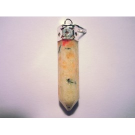 Chabottakra Gemstone Pendant Lace 2.5 - 4 cm Amethyst, Rock Crystal, Lapis Lazuli etc. (Type Orange-White)