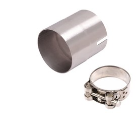 iSpchen Motorcycle Exhaust Pipe Adapter Connector Pipe Reducer Exhaust Adapter Universal Stainless Steel Exhaust Adapter Band Steel Clamps 54 mm to 51 mm Pipe Connector