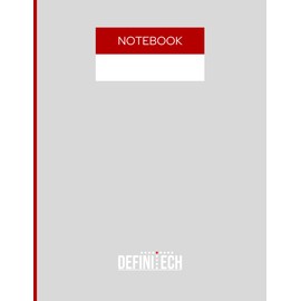 Minimalist Daily Productivity Planner - Red/Grey: Red/Grey DefiniTech Notebook