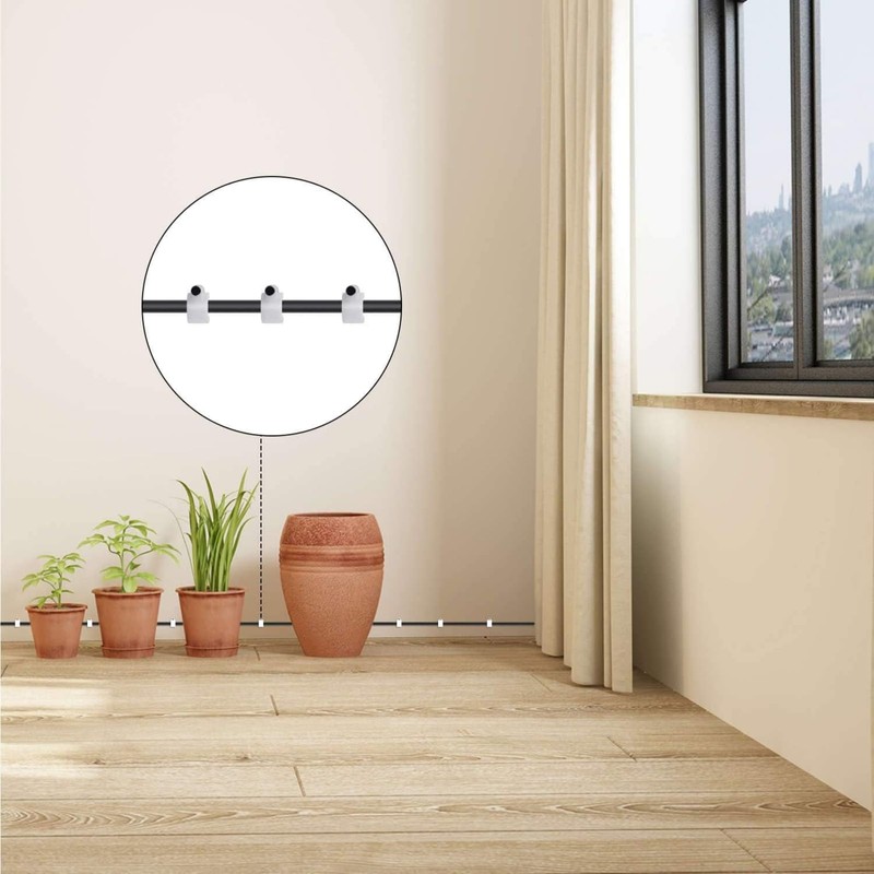 SNOKAY 100pcs 10mm Round Cable Clips - White Holder for