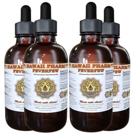 Feverfew Liquid Extract, Organic Feverfew (Tanacetum parthenium) Tincture Supplement 4x4 oz
