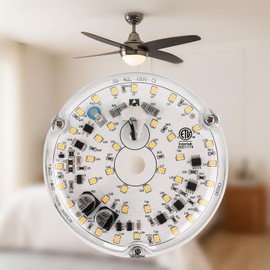 SATZOL - Ventilador de techo de 4 pulgadas, repuesto de luz LED, kit de luz de ventilador de techo de 18 W, 2200 lm, 6000 K, kit de actualización regulable para ventilador de techo, kit de