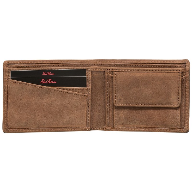 Red Baron Men´s wallet purse genuine cow leather brown exclusive