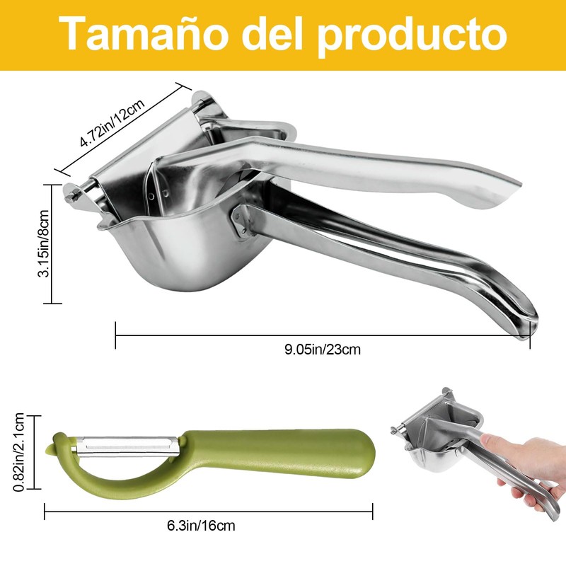 Exprimidor Manual de Frutas, Exprimidor Manual de Acero Inoxidable, Exprimidor