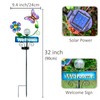 FOMOMDI Outdoor Solar Garden Lights with Welcome Sign, Butterfly Ornament