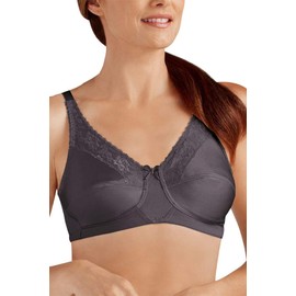 Amoena Women's Nancy Wire-Free Pocketed Mastectomy Bra ,Dark Grey, 46C