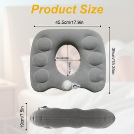 Zyluniy Hämorrhoiden Sitzkissen Aufblasbar, Donut Kissen, Sitzring Steißbein Entlastung, Steißbeinkissen, Orthopädisches Sitzkissen für Bürostuhl Auto Rollstuhl Coccyx Ischias-Rückenschmerzen