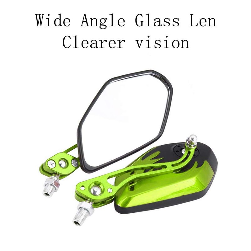 ESUPPORT Green Motorcycle Motorbike 8mm 10mm Rearview Side Mirror ATV