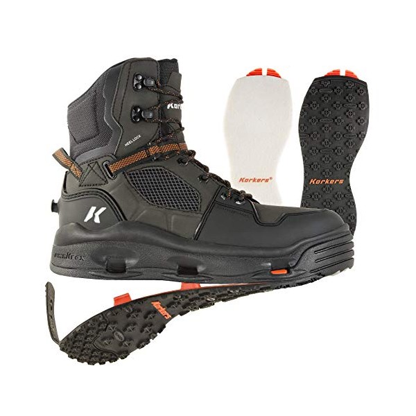 Korkers Terror Ridge Wading Boots - High Performance Stability - Includes Interchangeable Felt & Kling-On Soles - Size 10
