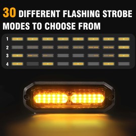 WINECO Amber 8PCS LED Strobe Lights Kit 12V 24V Sync Feature 12 LED Emergency Hazard Warning Lights with Strobe Controller for Trucks Vehicles ATV RV Cars Van