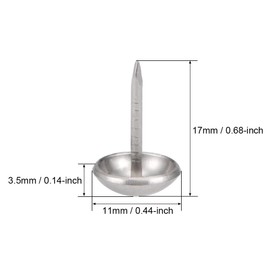 TA-VIGOR 25 Stück Silber Polsternägel – Dekorative Metall Reißnägel für Möbel, Polsterstühle, Korktafel, DIY-Bastelarbeiten & Heimdekoration (17x11mm)