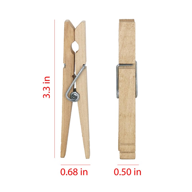 Clorox Wood Clothespins with Spring - Value Pack of 50