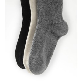 Embouro Wool Cashmere 3 Pair Socks for Women and Men (US, Alpha, One Size, Regular, Regular, White-Black-Gray)