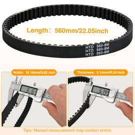 Nilight Drive Belt Fit for Surron Light Bee Replace 560-8M, GT4 Power Grip Primary Belt for Sur Ron Light Bee Segway X S/X160/X260 Talaria XXX Aramid Fiber Rubber Motorcycle Dirt Bike Belts, 1 Pack