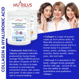 Nutrilus Nutrilus Hydrolysed Marine Collagen Powder 300g with Hyaluronic Acid and Vitamins - 29 Servings - with Biotin, Folic Acid, B12 & More - High Protein - for Skin, Hair, Nails, Joints (Neutral)