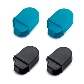 Sprayco Travel Toothbrush Head Cover Protector for Toothbrushes with Microban, Blue & Black, 4-Pack