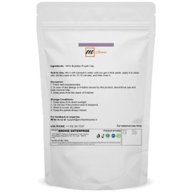 mGanna 100% Natural Brazilian Purple Clay Powder for Face packs, Creams and Soaps and other Cosmetic Formulations 0.5 lbs / 227 gms