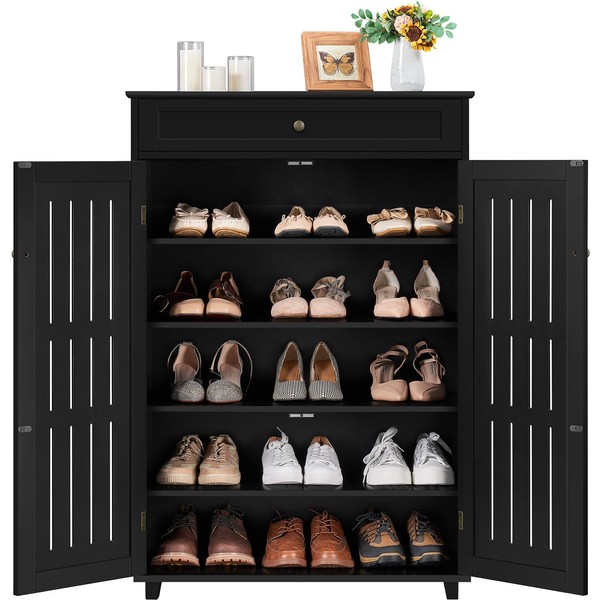 Topeakmart Shoe Rack Storage Cabinet Shelf 5 Tier Adjustable Shoes