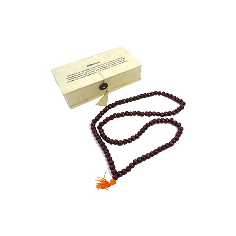 Fair Trade Rosewood Mala/Mallah Beads in Presentation Box