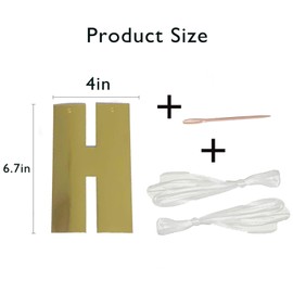 Happy Birthday Banner Bright Golden Birthday Sign Party Decorations Custom Banner Kit Can be Reused Happy Birthday Decor With 2 Wires and 1 Threading Device (Bright Golden)