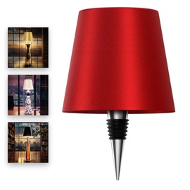 PRIDOLA Wireless Bottle Lamp for Any Type of Bottle - LED Bottle Lamp for Indoor & Outdoor - 100% Waterproof - 3000K Warm Light - Wireless & Rechargeable, Unique and Beautiful Design (Red)